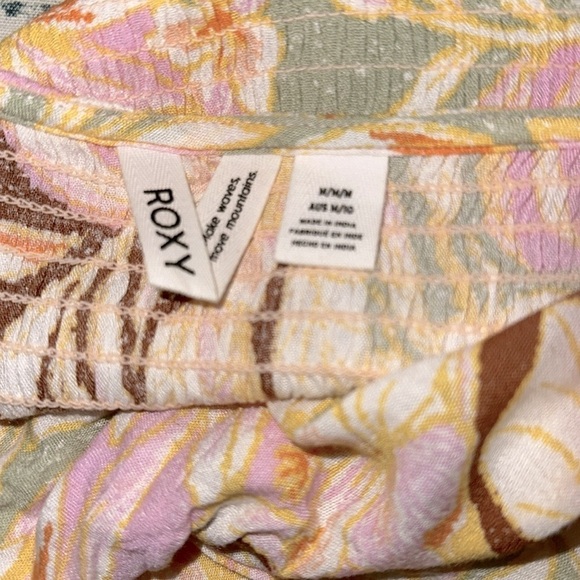 Roxy floral maxi dress boho size medium with waist cutout - Picture 6 of 7